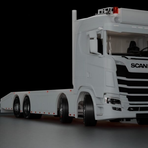 Scania S 4 axle flatbed 1/32 RC truck 3D printed model front view