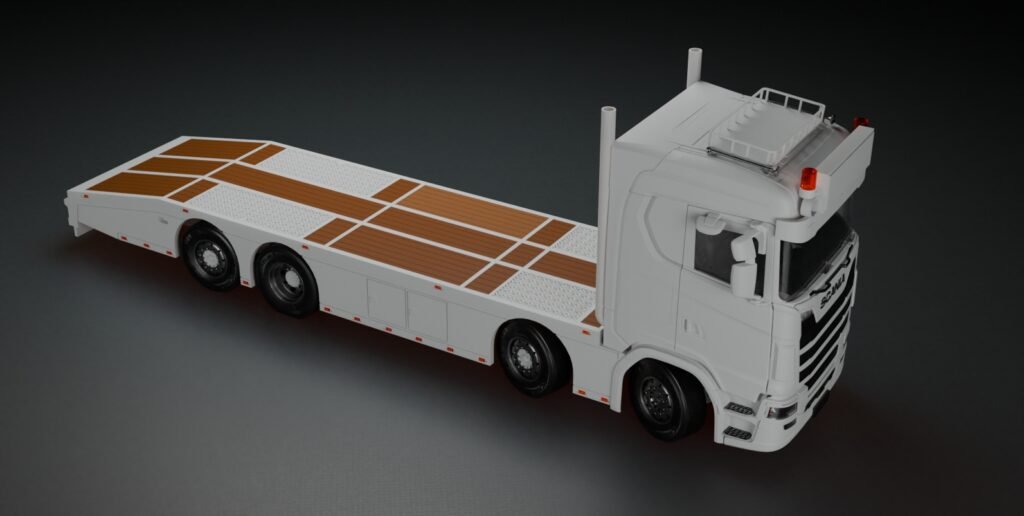Scania S 8x4 flatbed chassis detail for 1/32 scale RC build