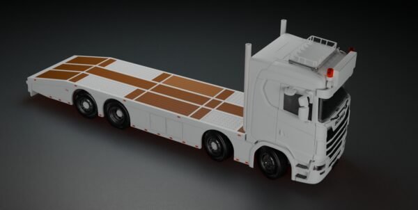 Scania S 8x4 flatbed chassis detail for 1/32 scale RC build