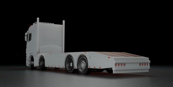 Side view of Scania S flatbed 4 axle DIY RC truck model