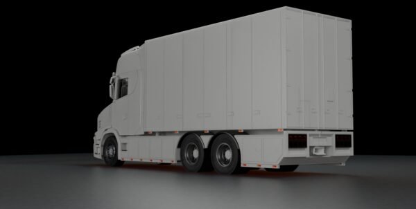 Scania T 3 axle cooler 1/32 RC truck 3D printed model front view