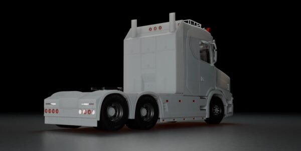 Detailed Scania T low hood cab and 6x2 chassis RC build