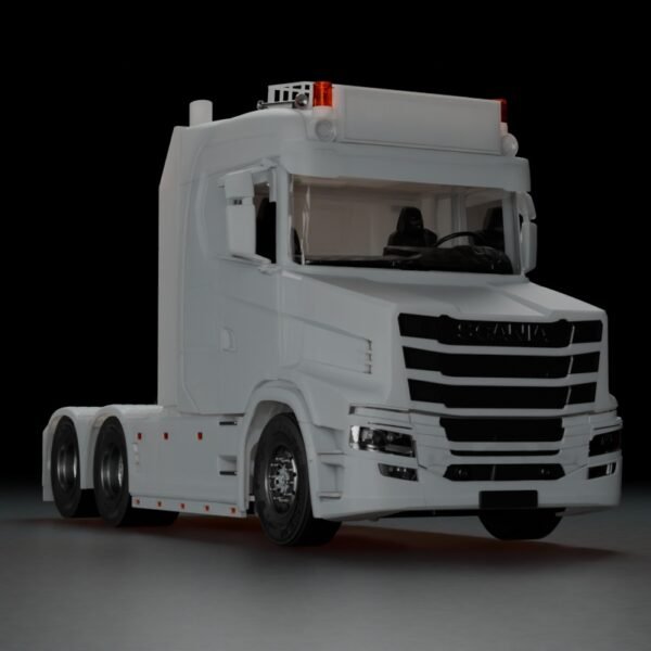 Scania T 6x2 low hood 1/32 RC truck 3D printed model front view