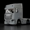 Scania R high roof cut spoilers 1/32 RC truck 3D printed model front view