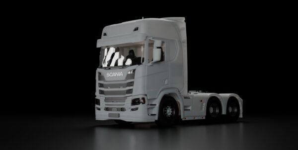 Scania R high roof cut spoilers 1/32 RC truck 3D printed model front view