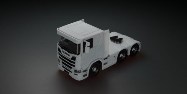 Detailed Scania R 3 axle chassis layout for 1/32 scale RC build