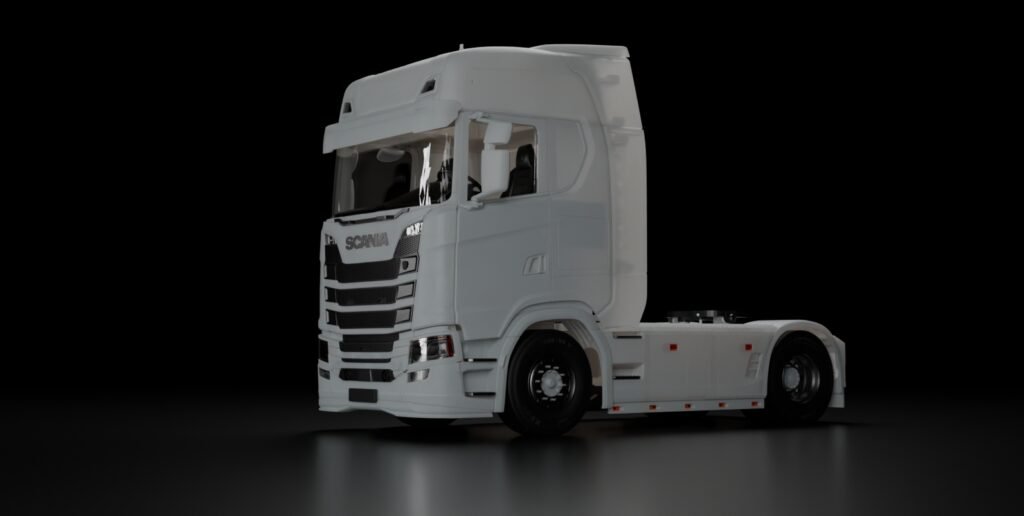 Scania S 4x2 1/32 RC truck 3D printed model front view