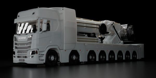 Scania Upplandskranar 8 axle 1/32 RC truck 3D printed model front view