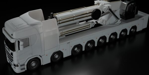 Side view Scania Upplandskranar 8 axle DIY 3D printed RC truck model