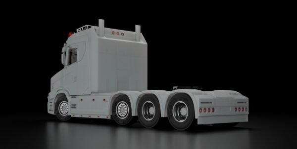 Side view of Scania T 8x4 DIY 3D printed RC truck model